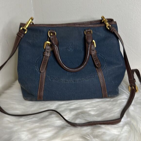 💯Authentic Prada Canapa in Denim🍀 - Picture 4 of 17